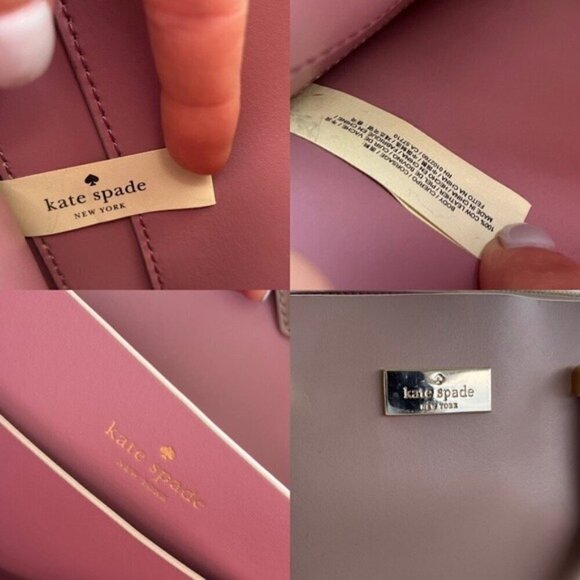 Kate Spade Arbour Hill Caley Almond & Pink Leather Handbag Tote Shoulder Bag - Picture 4 of 15
